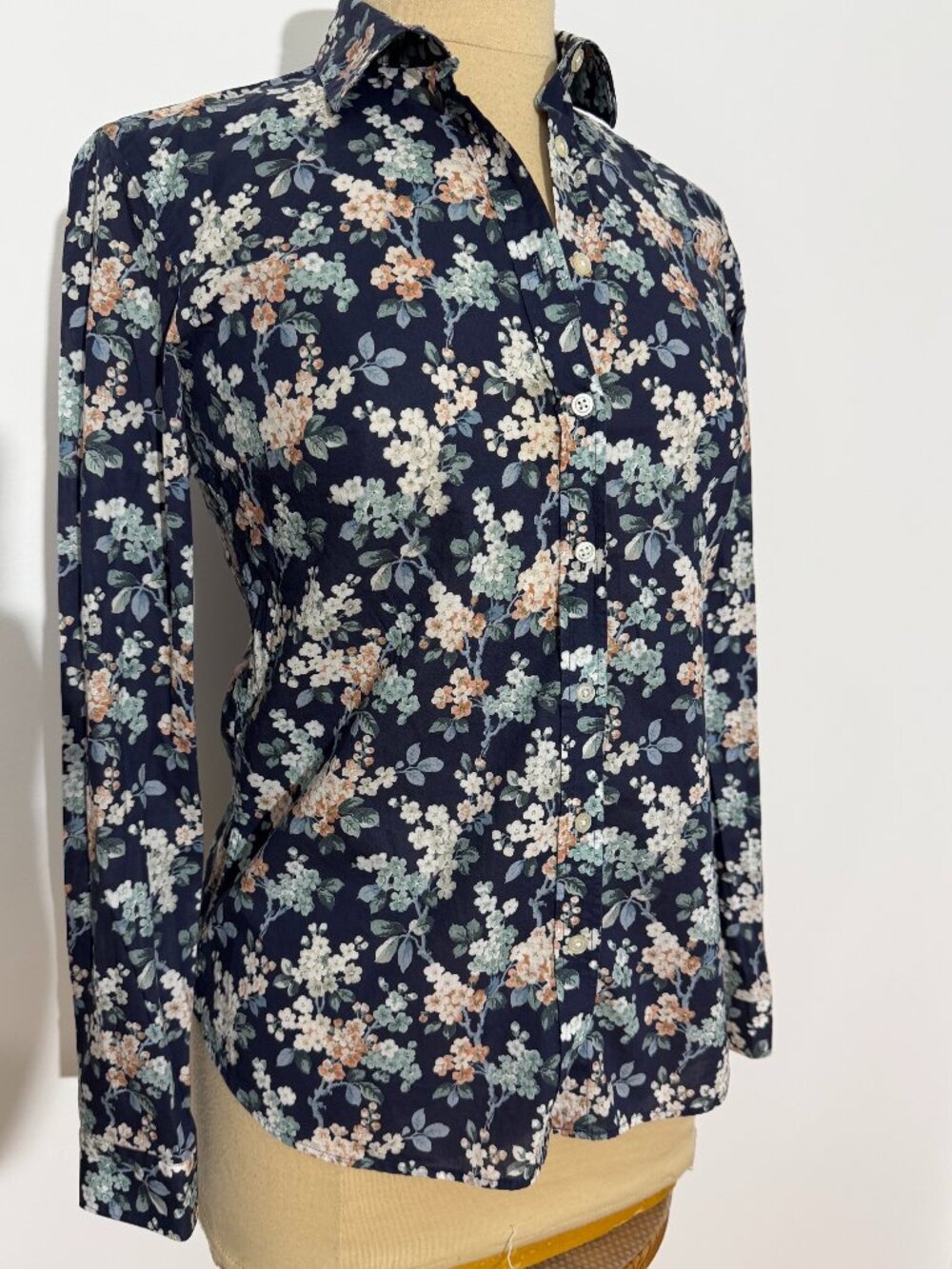 Simons Liberty Fabric Floral Print Long Sleeve Button Shirt